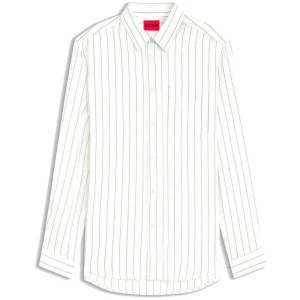 Hugo Chemise à Manches Longues Erillo 10280268 Natural L Homme