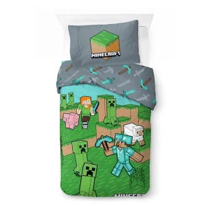 Brandmac Ensemble De Literie Minecraft Animals & Mobs 140 X 200 Cm (1029637) Green / Brown One Size