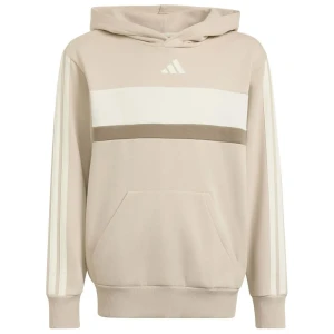 Adidas Sweat à Capuche Seasonal Essentials Tiberio 3 Stripes Fleece Crystal Linen / Off White / Khaki Six 11-12 Années Garçon,Fille