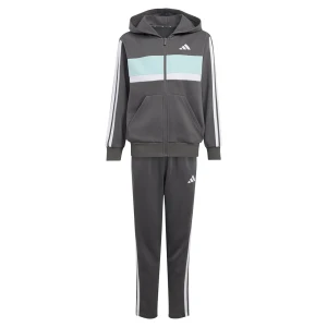 Adidas Survêtement Seasonal Essentials Tiberio 3 Stripes Fleece Grey Five / White / Halo Mint 11-12 Années Garçon,Fille