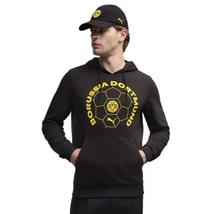 Sweat à Capuche Bvb Borussia Dortmund Culture Puma Black / Faster Yellow XL Homme