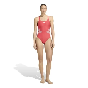Adidas Traje De Baño Logo C-back Semi Lucid Red / White 42