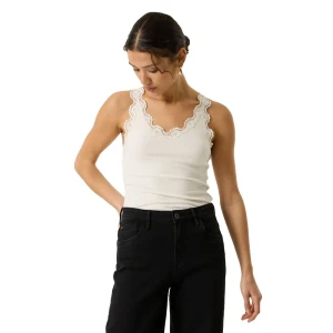 Garcia T-shirt Sans Manches Z0068 Ecru M Femme