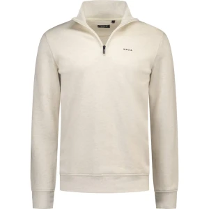 Nza New Zealand Sweat à Demi-zip 26fn331 Soft Ivory Melange M Homme