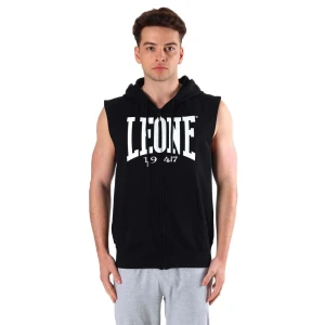 Leone1947 Sweat-shirt à Zip Big Logo Sleeveless Black / White 2XL