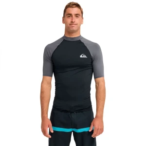 Quiksilver T-shirt à Manches Courtes Upf 50 Black / Iron Gate L Homme