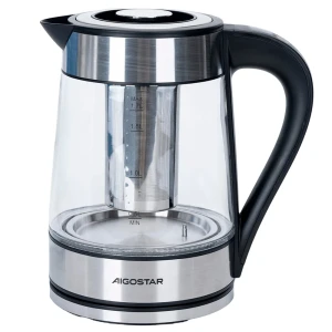 Aigostar Bouilloire 1.7l 1850-2200w Silver / Transparent 21.7 x 15.2 x 23.6 cm unisex