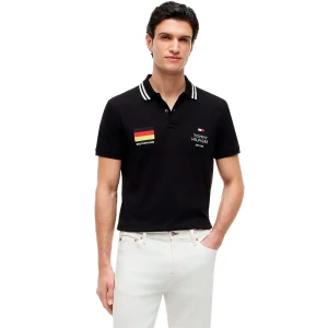 Tommy Hilfiger Polo à Manches Courtes Standard Country Germany Regular Fit Black M Homme