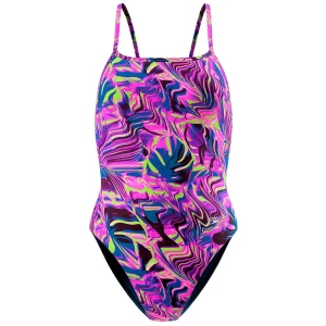 Speedo Traje De Baño Printed Web Back Techno Jungle-Orchid Shine 26