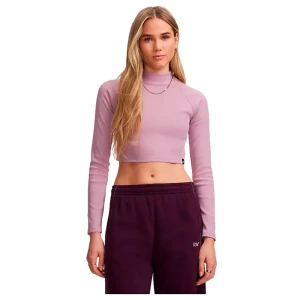 Under Armour T-shirt à Manches Longues Riv Rib Mock Pink / White L