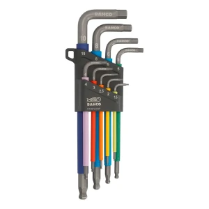 Bahco Jeu De Clés Allen Hex & Ball End 1.5mm-10mm 9 Pièces Multicolor One Size