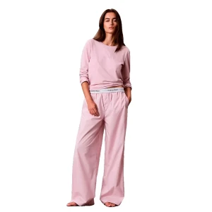 Calvin Klein Pyjama à Manches Longues Lv00qs7638 Hawaii Orchid L Femme