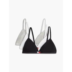 Tommy Hilfiger Soutien-gorge Uw0uw06140 Triangle 3 Unités Black / Light Grey Heather / White L Femme