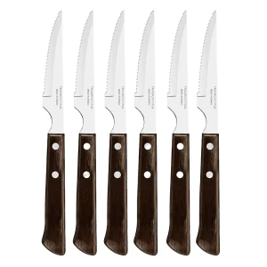 Tramontina Juego De Cuchillos Polywood Chestnut Bbq 6 Unidades Silver / Brown 10.16 cm