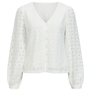 Vila Chemisier à Manches Longues Laila Cloud Dancer M Femme