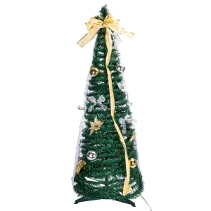 Aigostar Lampe Led Foldable Tree White Gold Decor Warm White 100 Led Warm Light Dark Green 50 x 150 cm