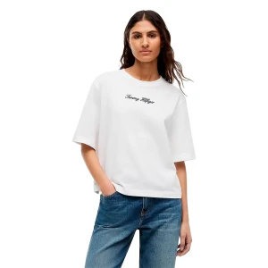 Tommy Hilfiger T-shirt à Manches Courtes Ww0ww50948 Ecru XS Femme