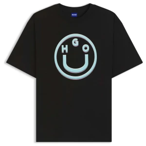 Hugo T-shirt à Manches Courtes 50566578 Oversized Blue Black 001 2XL Femme