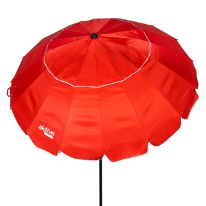 Aktive Sombrilla De Playa 195 Cm Antivition Beach With Tiltable Mast Reacondicionado Red One Size