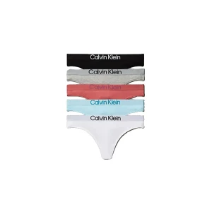 Calvin Klein String Lv00qd5331 5 Unités Black / Grey Heather / Dusty Cedar / Antarctic XS Femme
