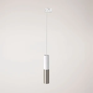 Creative Cables Lampe Suspendue Tub-e14 Double Track Stucchi Matt White / Satin Titanium One Size