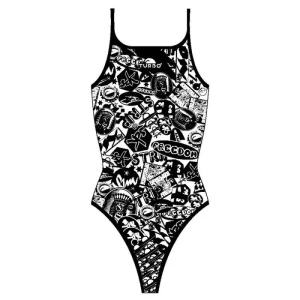Turbo Traje De Baño Stickers Black / White S