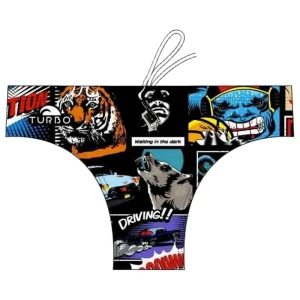 Turbo Bañador Slip Black Comic Multicoloured 4XL