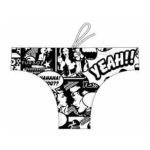 Turbo Bañador Slip Yeah Comic White / Black 4XL