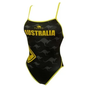 Turbo Traje De Baño De Tiras Finas Australia Kangaroo Signal Black 7-8 Años