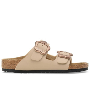 Klapki młodzieżowe Birkenstock Arizona Flower Buckle 1030419 - beżowe
