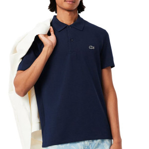 Koszulka męska Lacoste Regular Fit Cotton Blend Polo DH5522-166 - granatowa