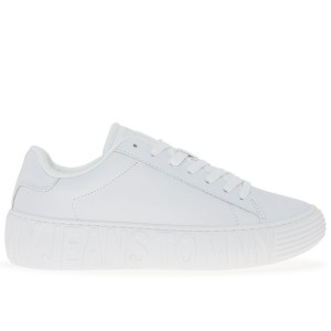 Buty damskie Tommy Jeans Leather Cupsole Ess EN0EN02507-YBS - białe