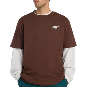Koszulka męska New Balance MT53706ABJ - brązowa