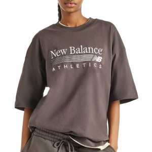Koszulka damska New Balance Trackside WT6297MKBLK - brązowa