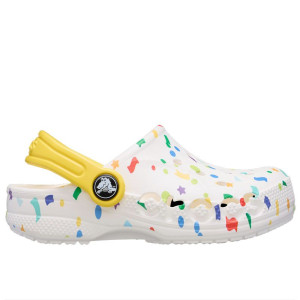 Klapki dziecięce Crocs Baya Seasonal Printed 209728-94S - białe