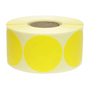 Etykiety termiczne Specmark fi 30 mm 2000 szt. / papierowe / okrągłe / żółte / gilza fi40 