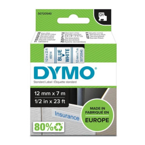Taśma DYMO D1-45015 12 mm x 7 m / biała / czerwony nadruk / do drukarek DYMO D1 