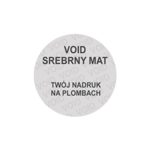 Etykieta plomba void Specmark fi 15 mm 250 szt. / okrągłe / srebrna matowa / czarny nadruk / gilza fi40 