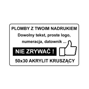 Etykieta plomba krusząca Specmark 50 x 30 mm 250 szt. / akrylit / gilza fi40 