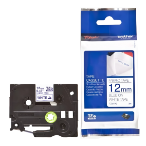 Taśma Brother TZe-FA3 12 mm x 3 m / biała / niebieski nadruk / do naprasowania / do drukarek Brother P-touch