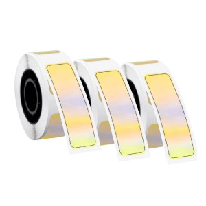 Etykiety Phomemo DCP1450-130LG-3 12 x 50 mm 130 szt. / papierowe / laserowe złote / czarny nadruk / do drukarki D30 / zestaw 3 szt. 