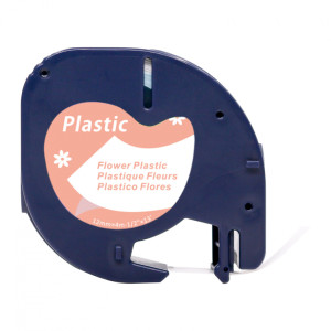 Taśma Specmark LetraTag 91223FW 12 mm x 4 m / pomarańczowa w kwiaty / czarny nadruk / do drukarek DYMO LT 