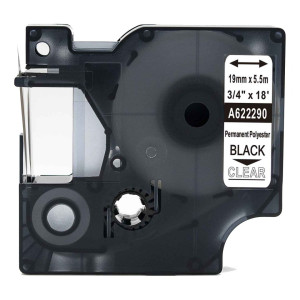 Taśma poliestrowa Specmark Rhino 622290 19 mm x 5,5 m / przezroczysta / czarny nadruk / do drukarek DYMO D1