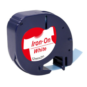 Taśma Specmark LetraTag 18778 12 mm x 2 m / do naprasowania / biała / czerwony nadruk / do drukarek DYMO LT 