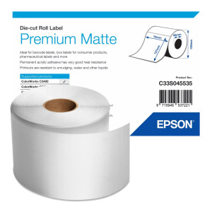 Etykiety Epson Matte Premium C33S045535 76mm x 127mm do drukarki etykiet ColorWorks