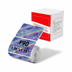Etykiety Phomemo WP4030-190LA 40 x 30 mm 190 szt. / laserowe gwiazdy / czarny nadruk / do drukarek serii M 