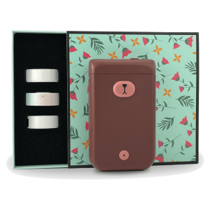 Mini drukarka etykiet Phomemo D30S brązowa 203 dpi / do 15 mm / Smartfon / BT / Giftbox z 3 szt. rolek etykiet w zestawie 