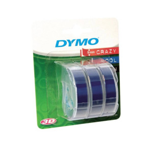 Taśma DYMO S0847740 9 mm x 3 m / niebieska / do wytłaczarki DYMO Omega / zestaw 3 szt. 