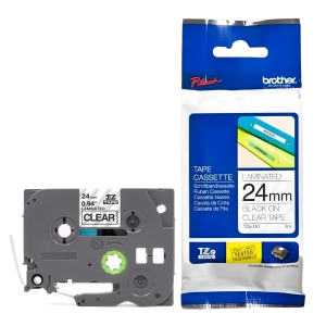 Taśma Brother TZe-151 24 mm x 8 m / przezroczysta / czarny nadruk / do drukarek Brother P-touch