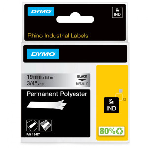 Taśma poliestrowa DYMO Rhino 18487 19 mm x 5,5 m / do drukarek DYMO D1 